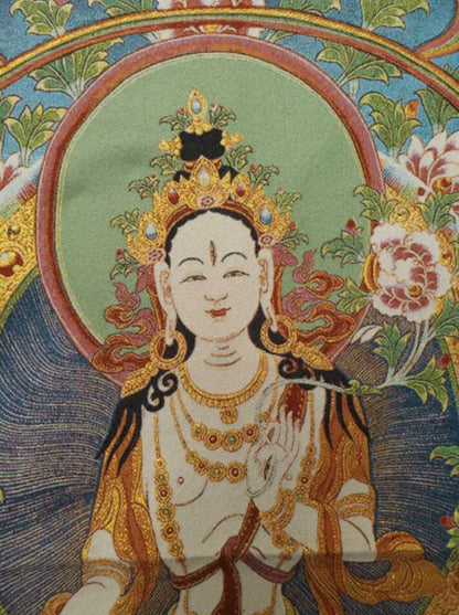 Archaize White Tara Buddha embroidery Hanging Images crafts