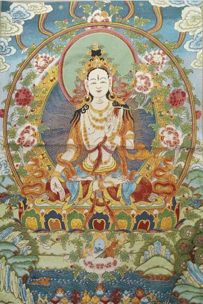Archaize White Tara Buddha embroidery Hanging Images crafts