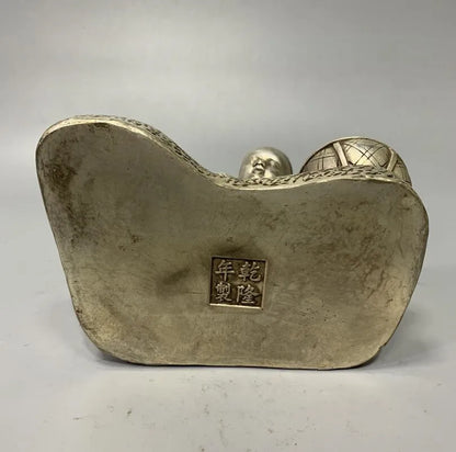 Archaize White copper boy push millstone crafts statue
