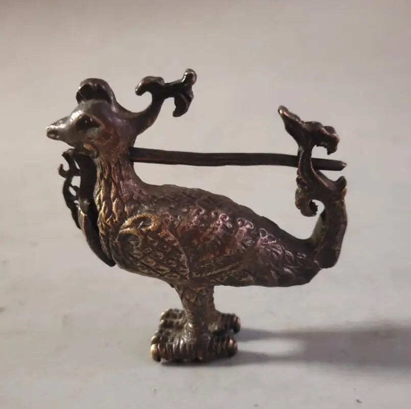 Archaize brass animal lock small crafts statue