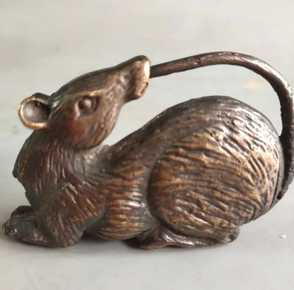Archaize brass animal lock small crafts statue