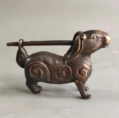 Archaize brass animal lock small crafts statue
