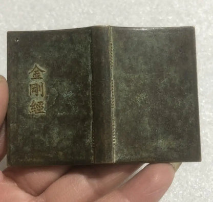 Archaize brass engraving Buddhist scriptures small crafts statue