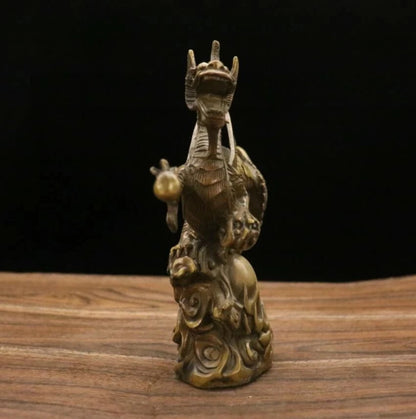 Archaize brass fly dragon household decoration crafts statue