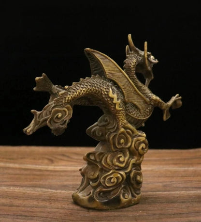 Archaize brass fly dragon household decoration crafts statue