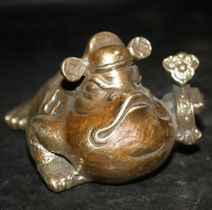 Archaize brass gold toad crafts statue A pair