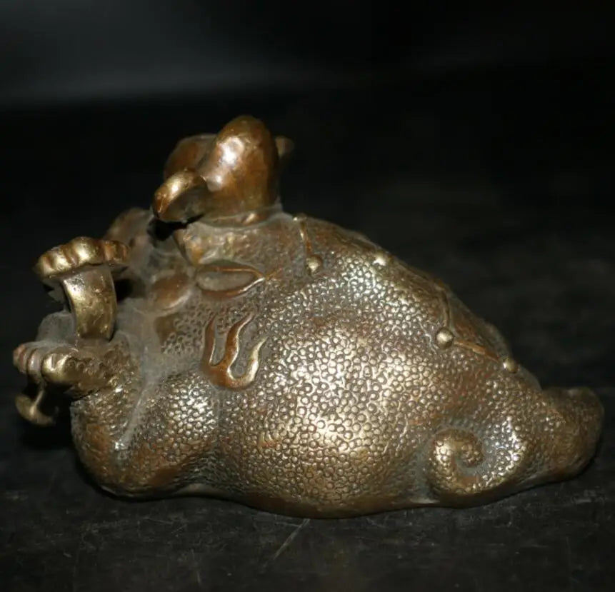Archaize brass gold toad crafts statue A pair