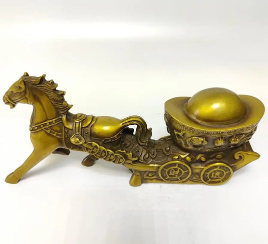 Archaize brass horse pull Ingots recruit wealth crafts statue