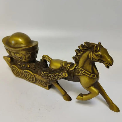 Archaize brass horse pull Ingots recruit wealth crafts statue