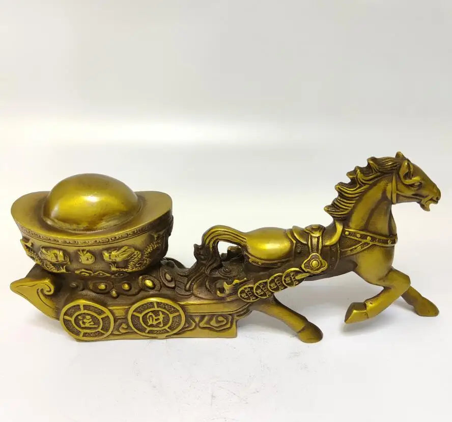 Archaize brass horse pull Ingots recruit wealth crafts statue
