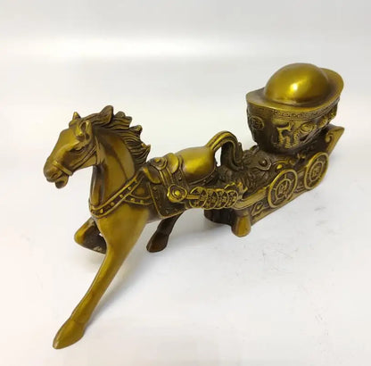 Archaize brass horse pull Ingots recruit wealth crafts statue
