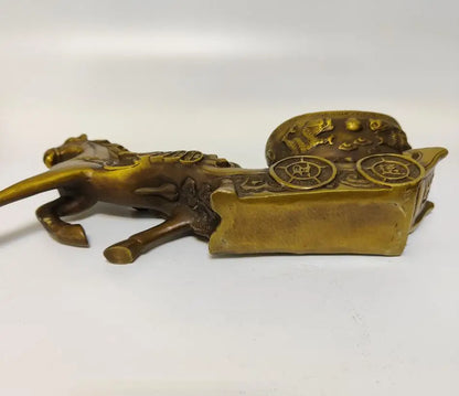 Archaize brass horse pull Ingots recruit wealth crafts statue