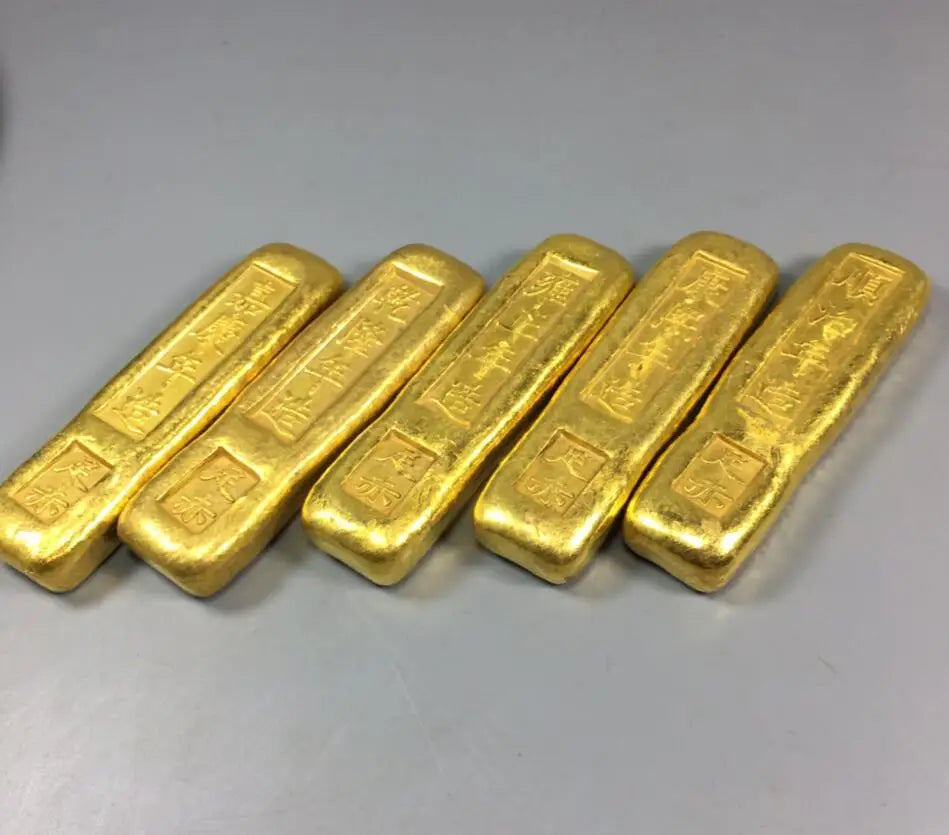 Archaize brass imitation Gold bars crafts statue A set