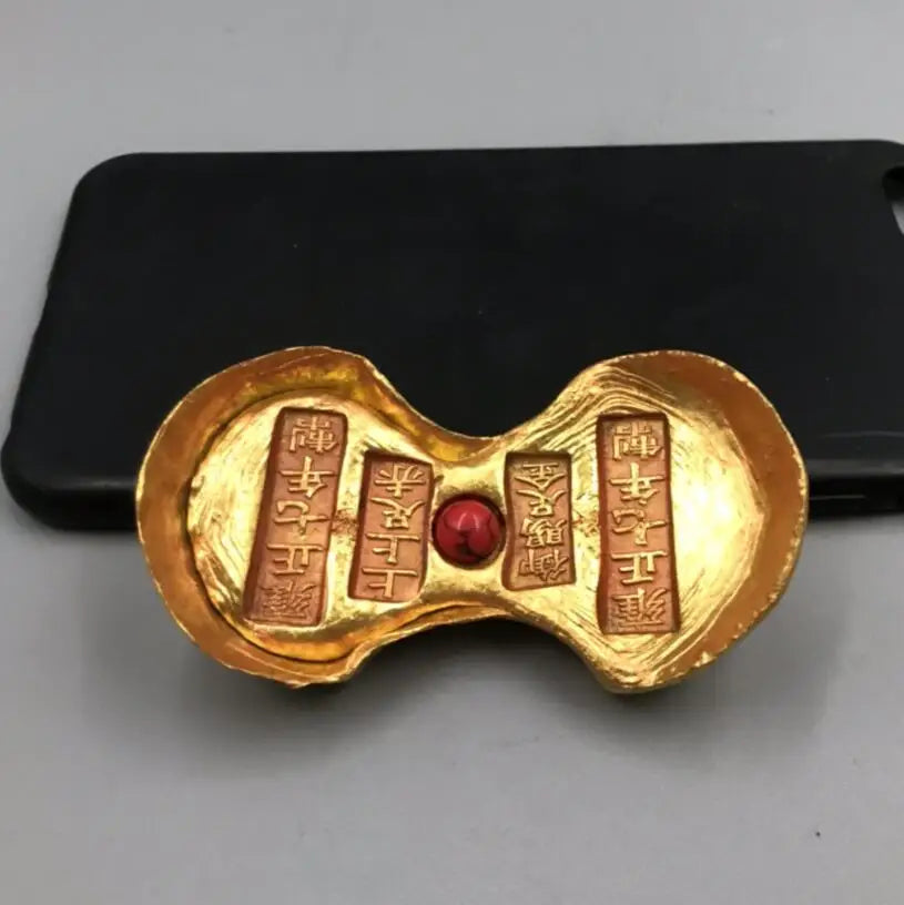 Archaize brass inlay gem Imitation gold Ingots small crafts statue