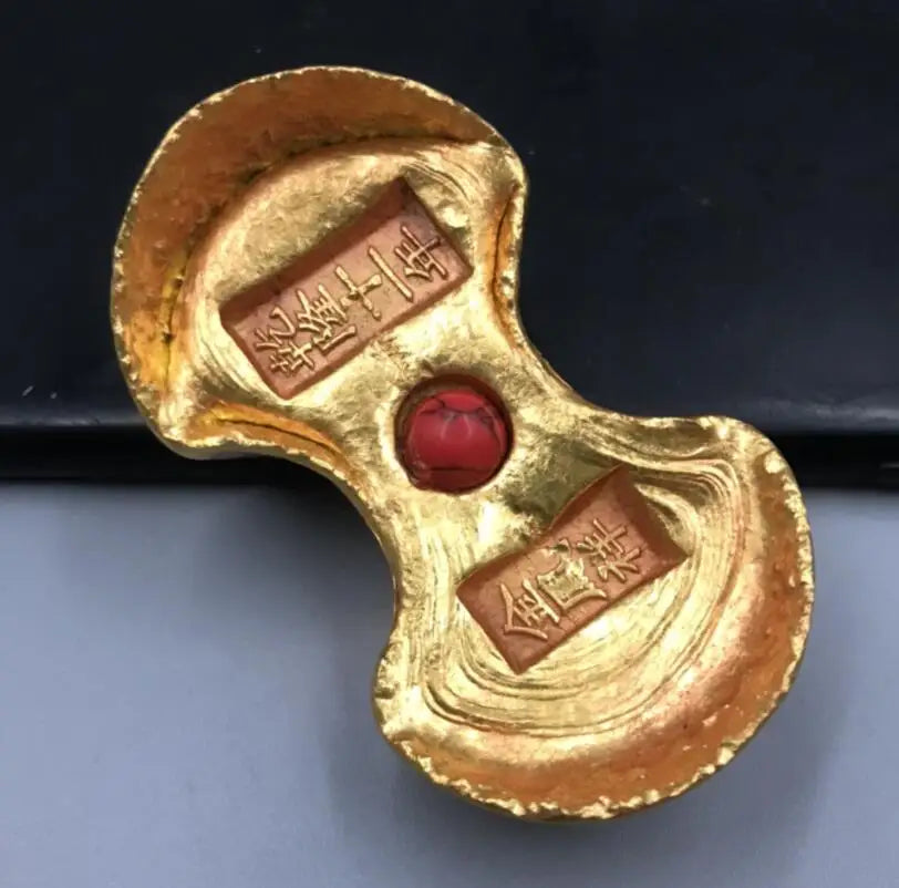 Archaize brass inlay gem Imitation gold Ingots small crafts statue