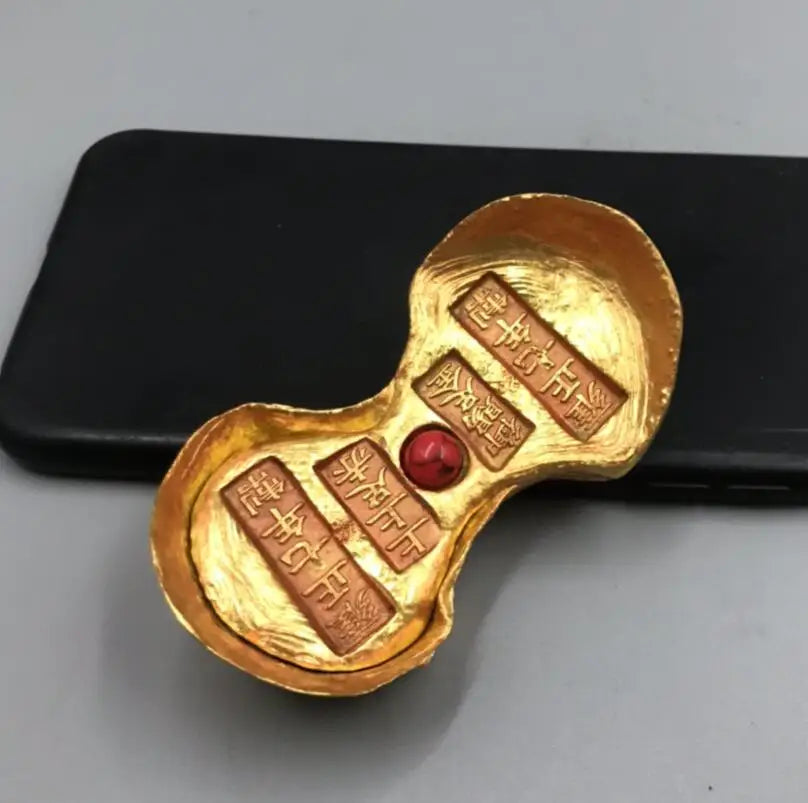 Archaize brass inlay gem Imitation gold Ingots small crafts statue