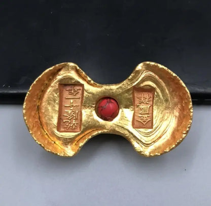 Archaize brass inlay gem Imitation gold Ingots small crafts statue