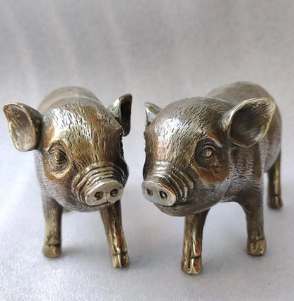 Archaize brass pig crafts statue A pair