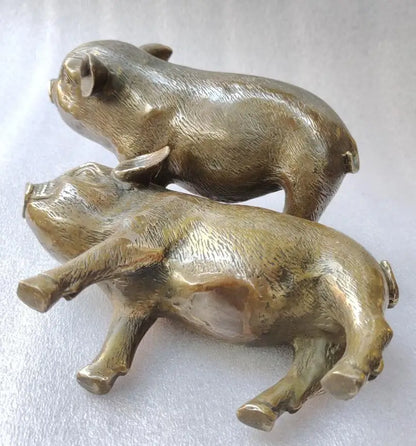 Archaize brass pig crafts statue A pair