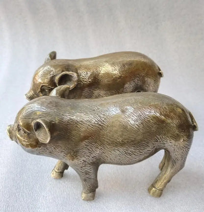 Archaize brass pig crafts statue A pair