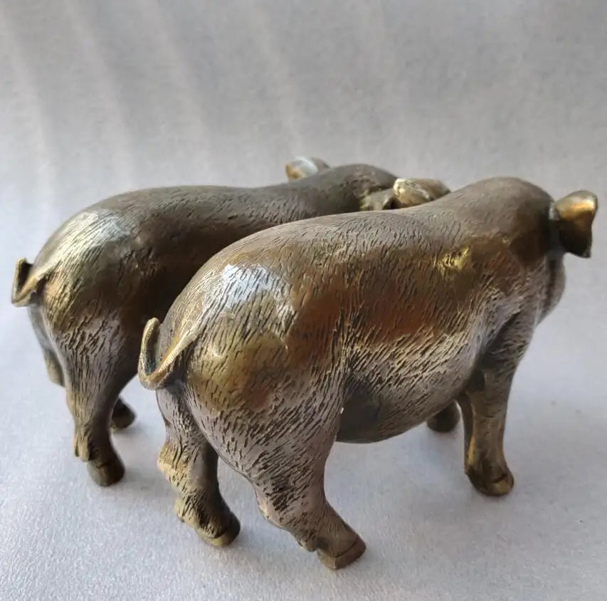 Archaize brass pig crafts statue A pair