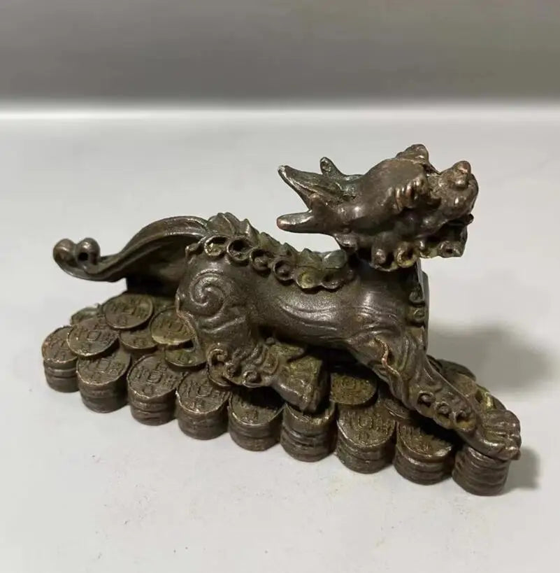 Archaize brass recruit wealth mythical wild animal small crafts statue