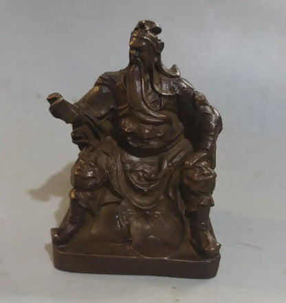 Archaize brass sit chair Look book Guan yu crafts statue