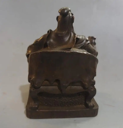 Archaize brass sit chair Look book Guan yu crafts statue