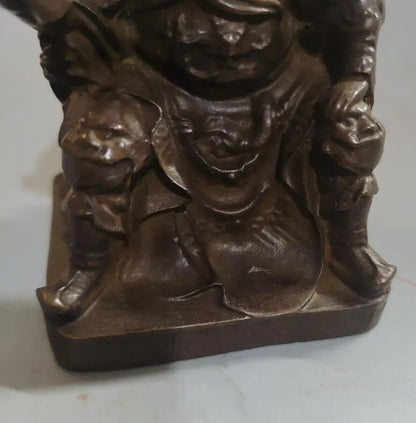 Archaize brass sit chair Look book Guan yu crafts statue