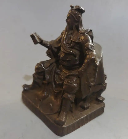 Archaize brass sit chair Look book Guan yu crafts statue