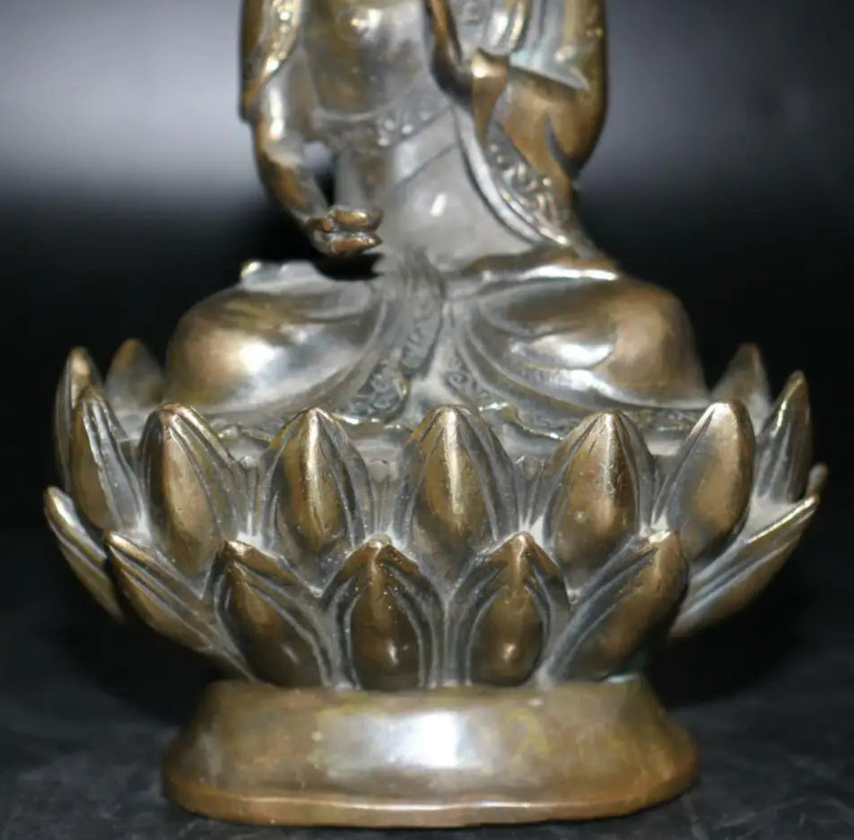 Archaize brass sit lotus Shakyamuni Buddha crafts statue