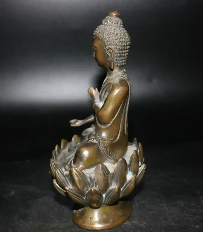 Archaize brass sit lotus Shakyamuni Buddha crafts statue