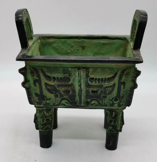 Archaize bronze beast Pattern tripod Incense burner crafts statue