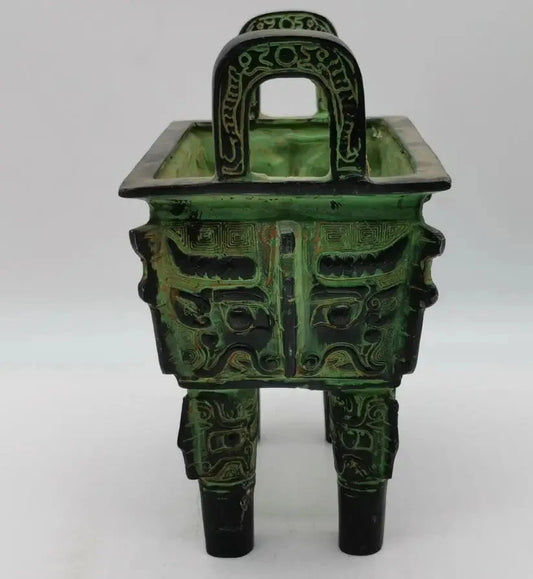 Archaize bronze beast Pattern tripod Incense burner crafts statue