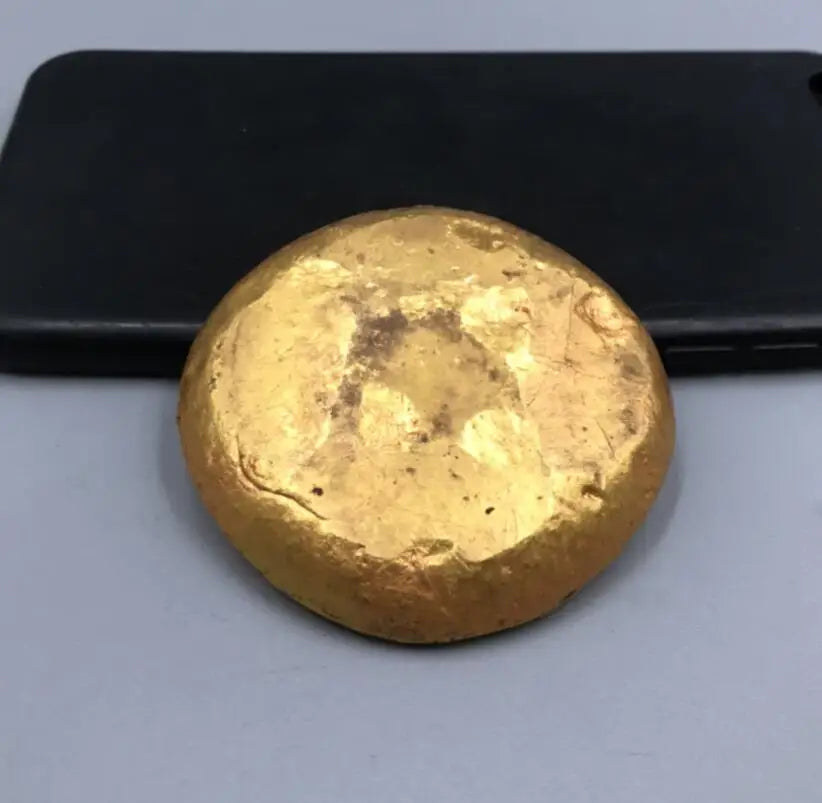 Archaize circular brass inlay gem Imitation Gold coin small crafts statue