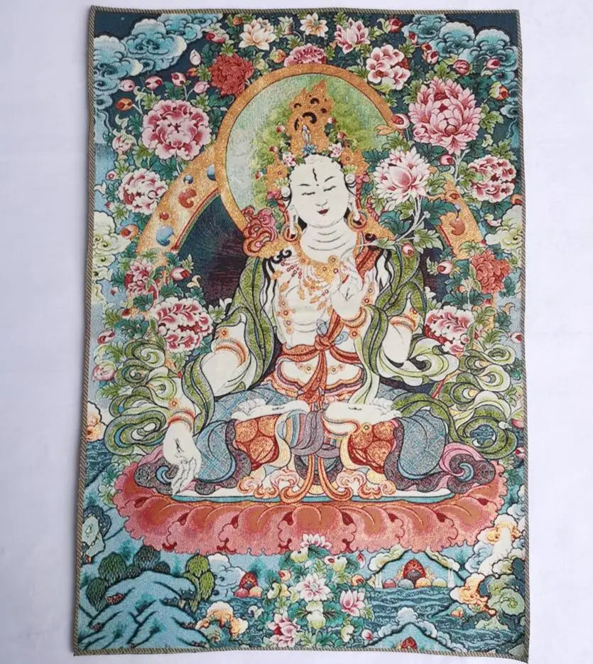 Archaize embroidery White Tara Buddha Hanging pictures crafts