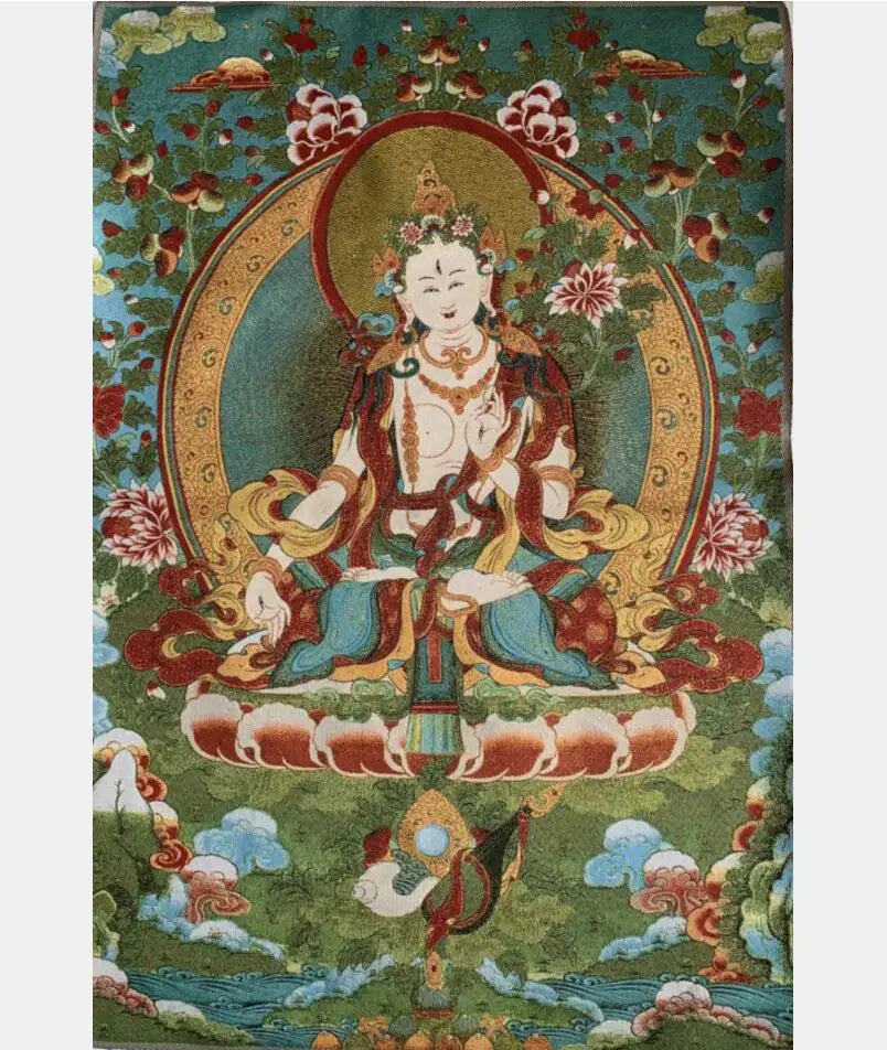 Archaize embroidery White Tara Buddha Hanging pictures crafts