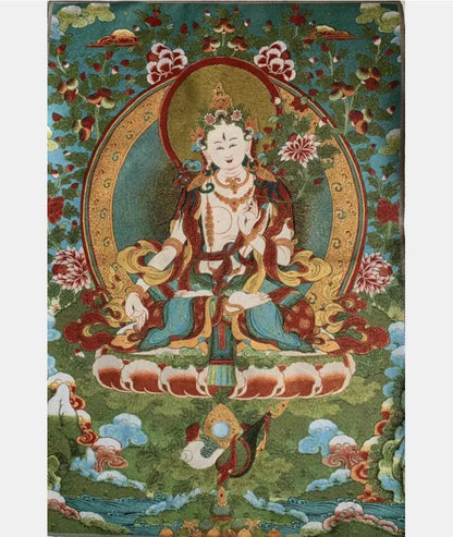 Archaize embroidery White Tara Buddha Hanging pictures crafts