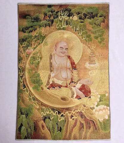Archaize maitreya Buddha embroidery hanging Images crafts