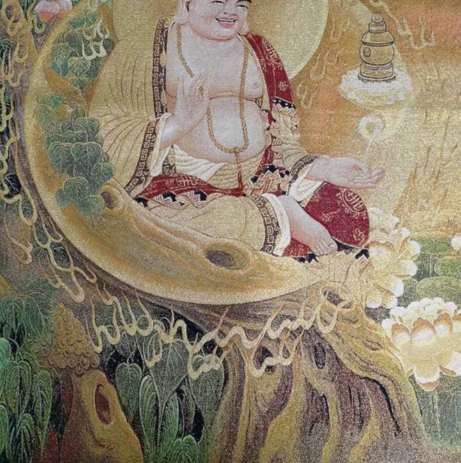 Archaize maitreya Buddha embroidery hanging Images crafts