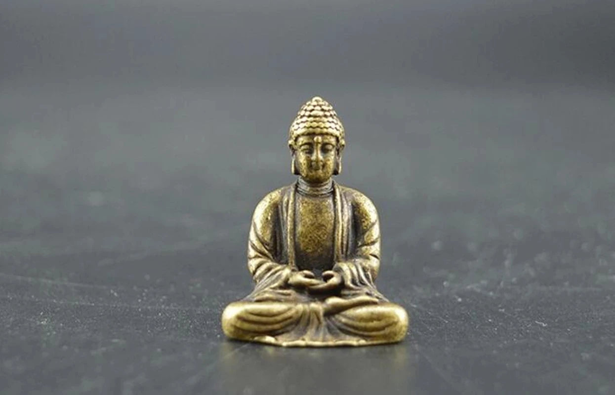 Archaize pure brass Sakyamuni Buddha small statue