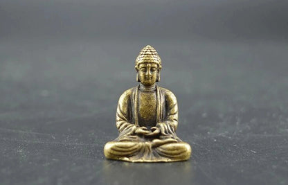 Archaize pure brass Sakyamuni Buddha small statue