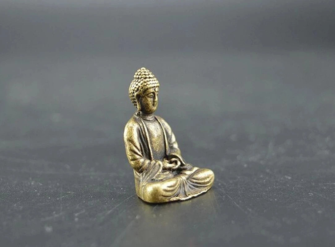Archaize pure brass Sakyamuni Buddha small statue
