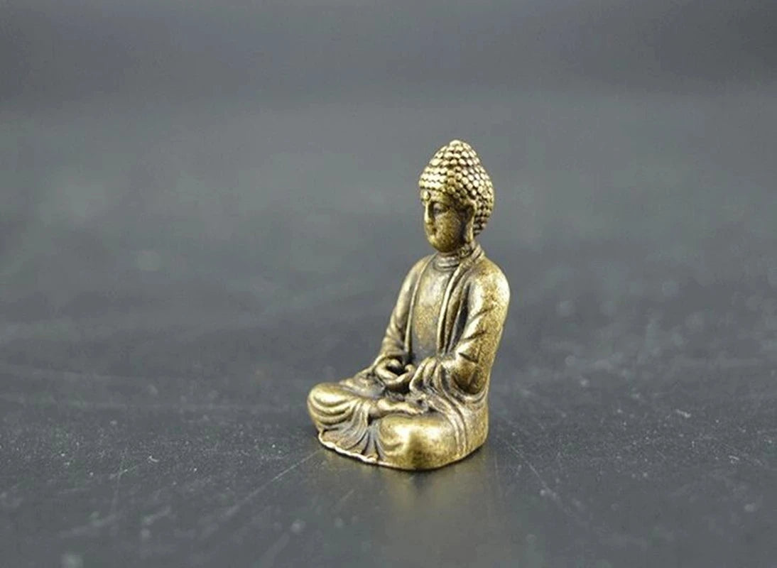Archaize pure brass Sakyamuni Buddha small statue