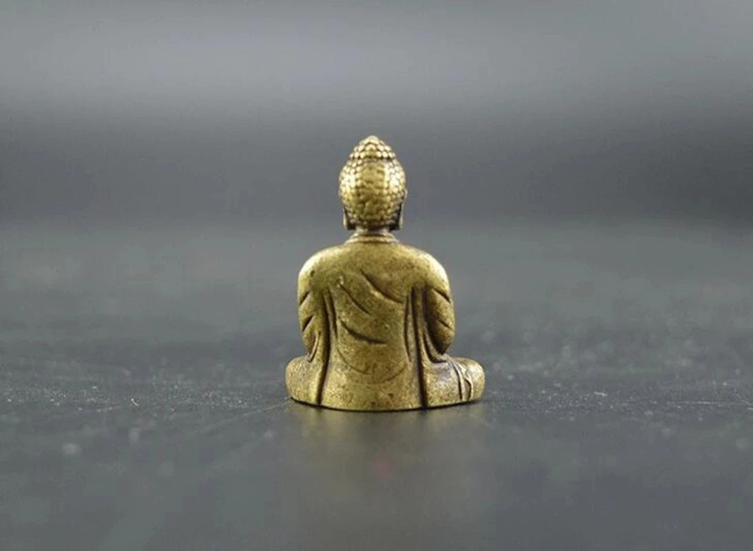 Archaize pure brass Sakyamuni Buddha small statue