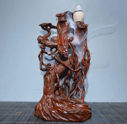Archaize seiko Hand-carved boxwood Bodhidharma Patriarch household decoration crafts statue