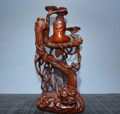 Archaize seiko Hand-carved boxwood Bodhidharma Patriarch household decoration crafts statue