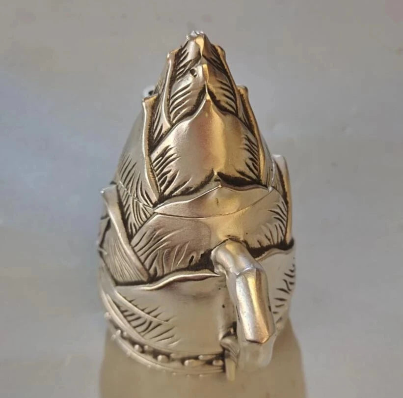 Archaize seiko White copper bamboo shoots shape teapot crafts statue