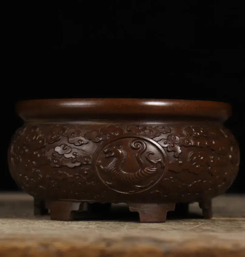 Archaize seiko brass Four great god beast recruit wealth treasure bowl crafts statue