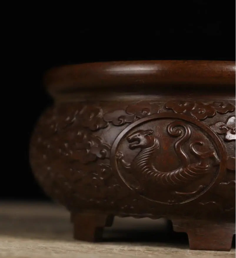 Archaize seiko brass Four great god beast recruit wealth treasure bowl crafts statue
